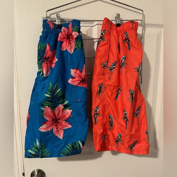 2 Pair Kanu Boys Surf Swim Trunks -Large 14/16 - Picture 1 of 7